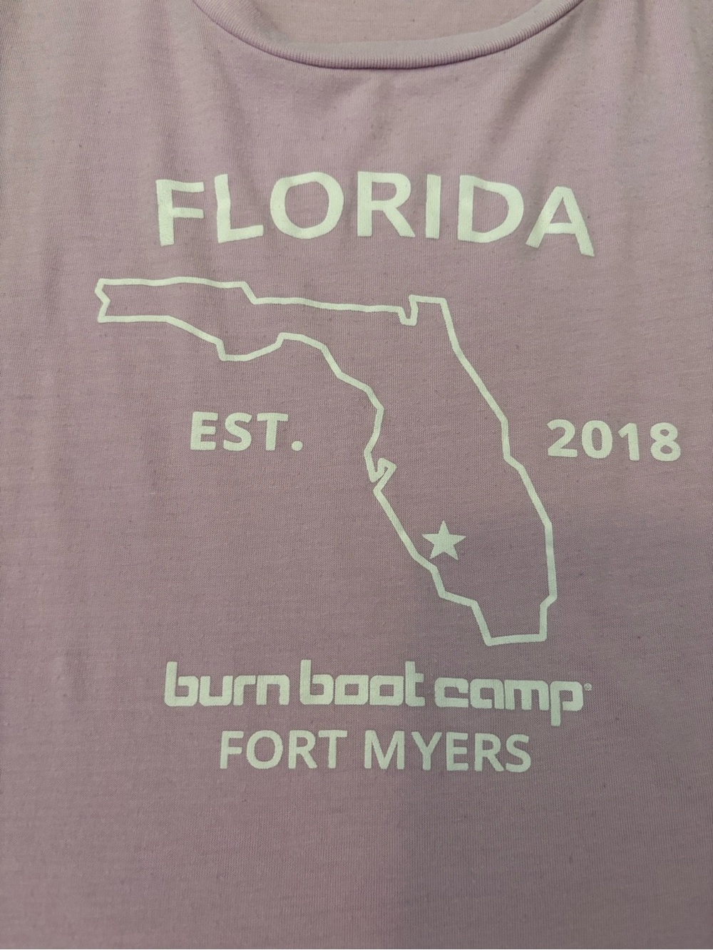 Burn Boot Camp Fort Myers Florida Graphic Workout Tank - Light Lilac - Medium - Picture 2 of 7